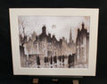 Midnight Congregation — limited edition giclée print, cloaked figures on moonlit Victorian street in sepia, 255x305mm