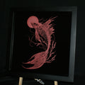 Ghost Koi — Original Sgraffito on Glass