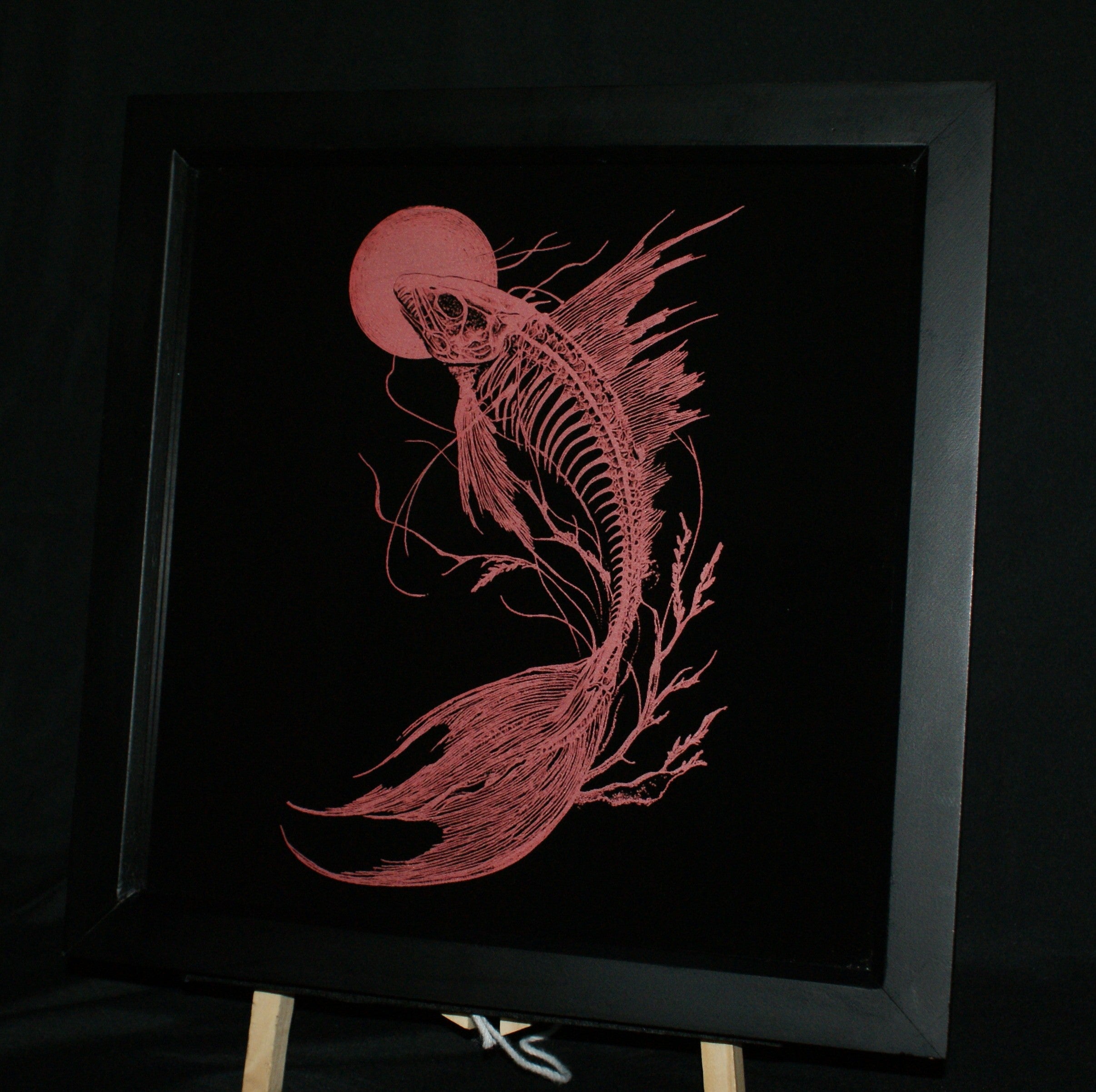 Ghost Koi — Original Sgraffito on Glass