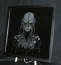 Neural Queen — Original Sgraffito on Glass