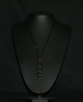 Ancient Bog Oak & Crushed Opal Bar Pendant Necklace – One of a Kind