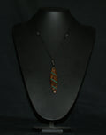 Ancient Bog Oak & Crushed Opal Flame Pendant Necklace – One of a Kind