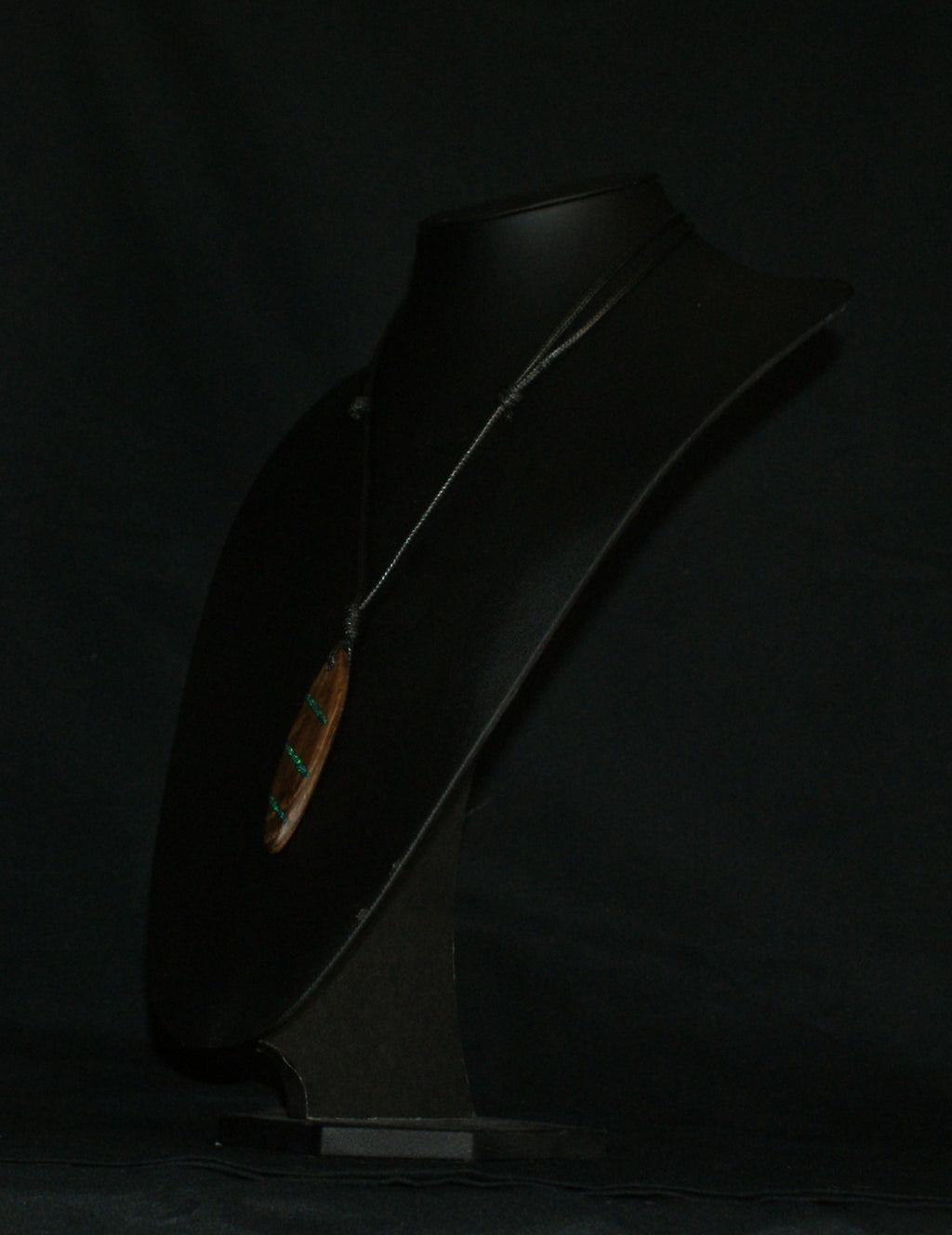 Ancient Bog Oak & Crushed Opal Flame Pendant Necklace – One of a Kind