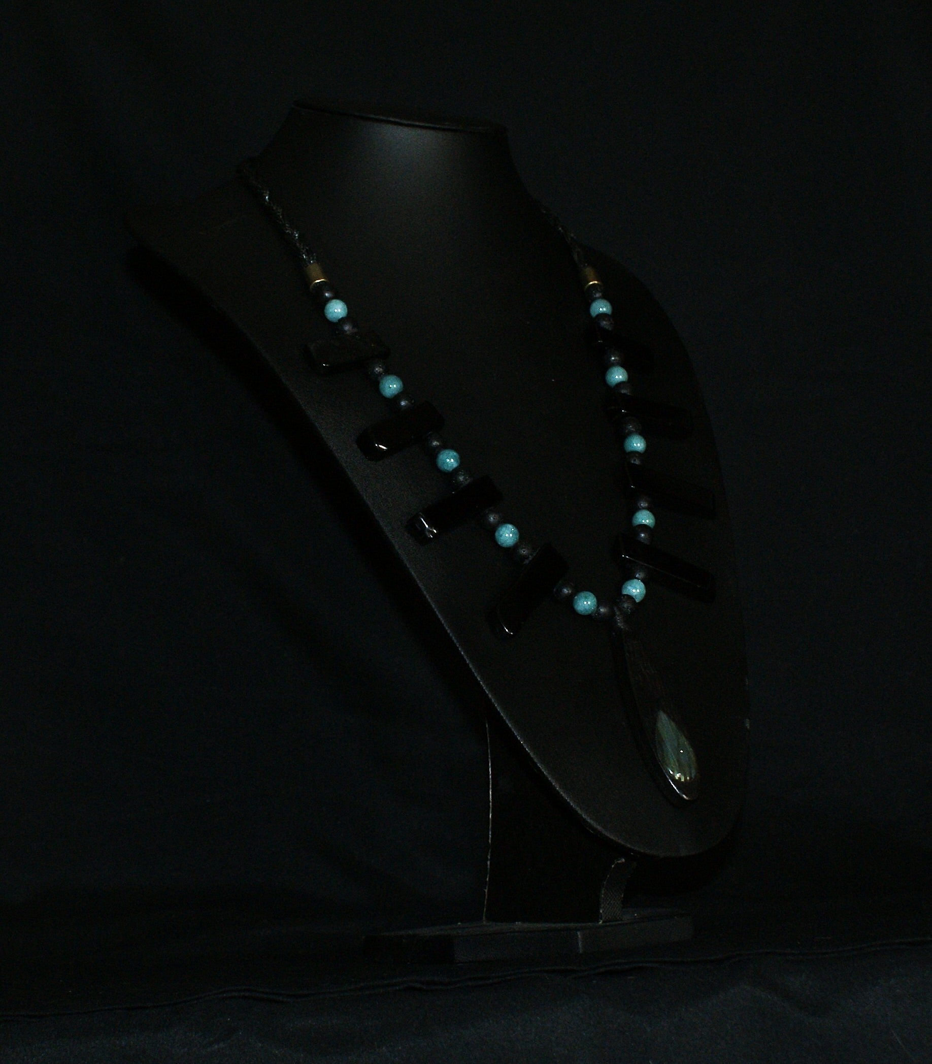Labradorite & Bog Oak Pendant Necklace — One of a Kind