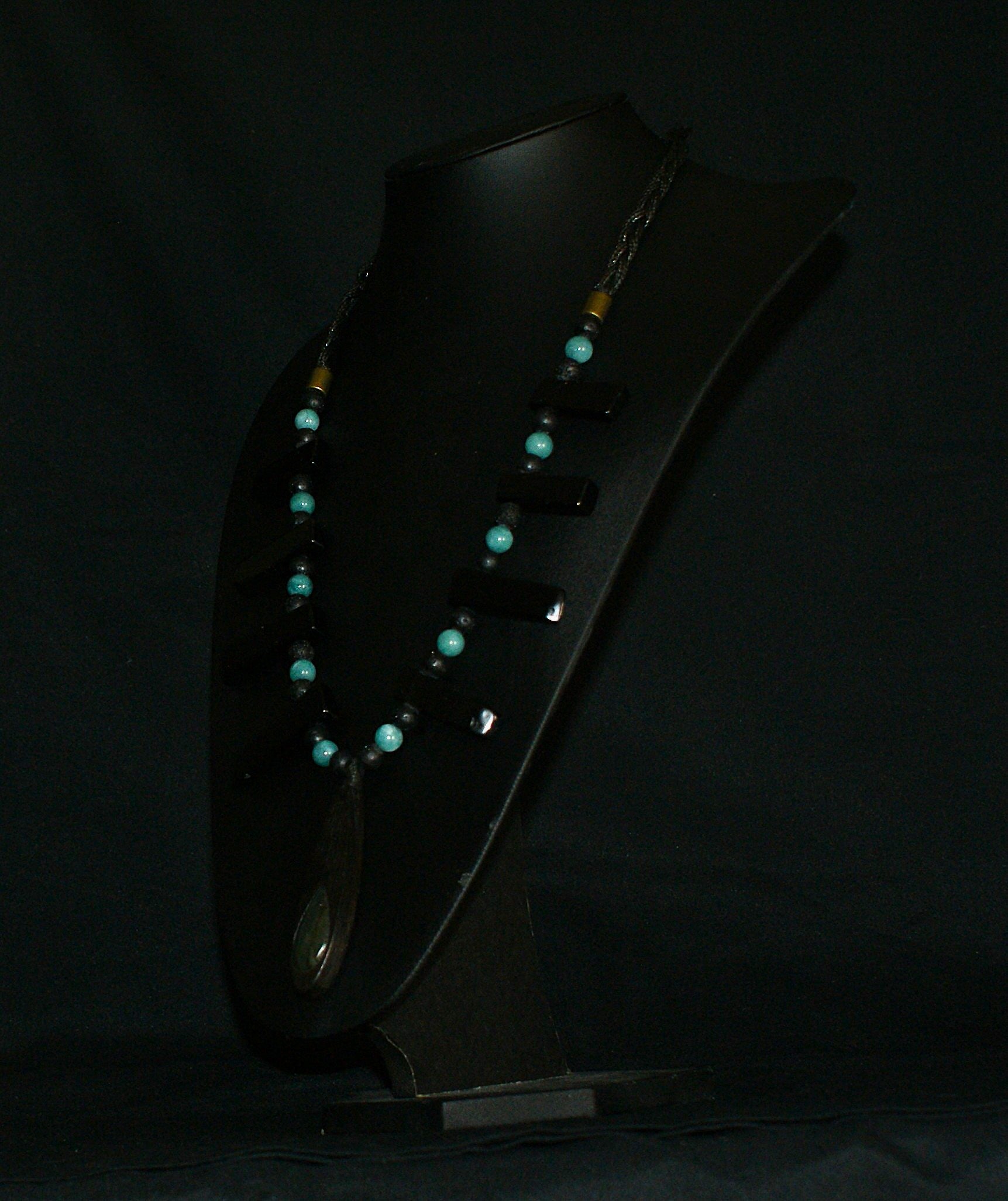 Labradorite & Bog Oak Pendant Necklace — One of a Kind