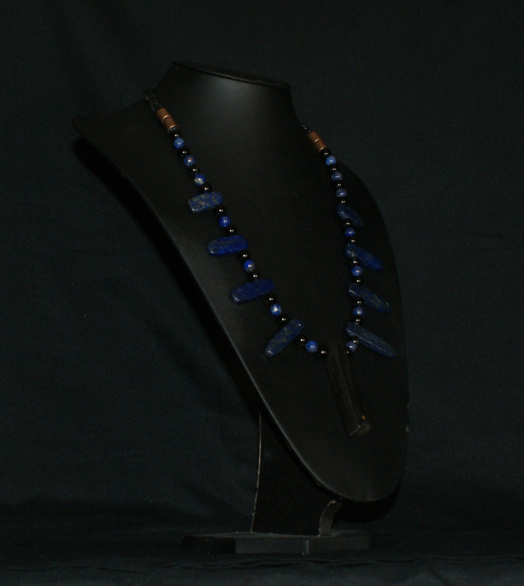 Lapis Lazuli & Bog Oak Pendant Necklace — One of a Kind