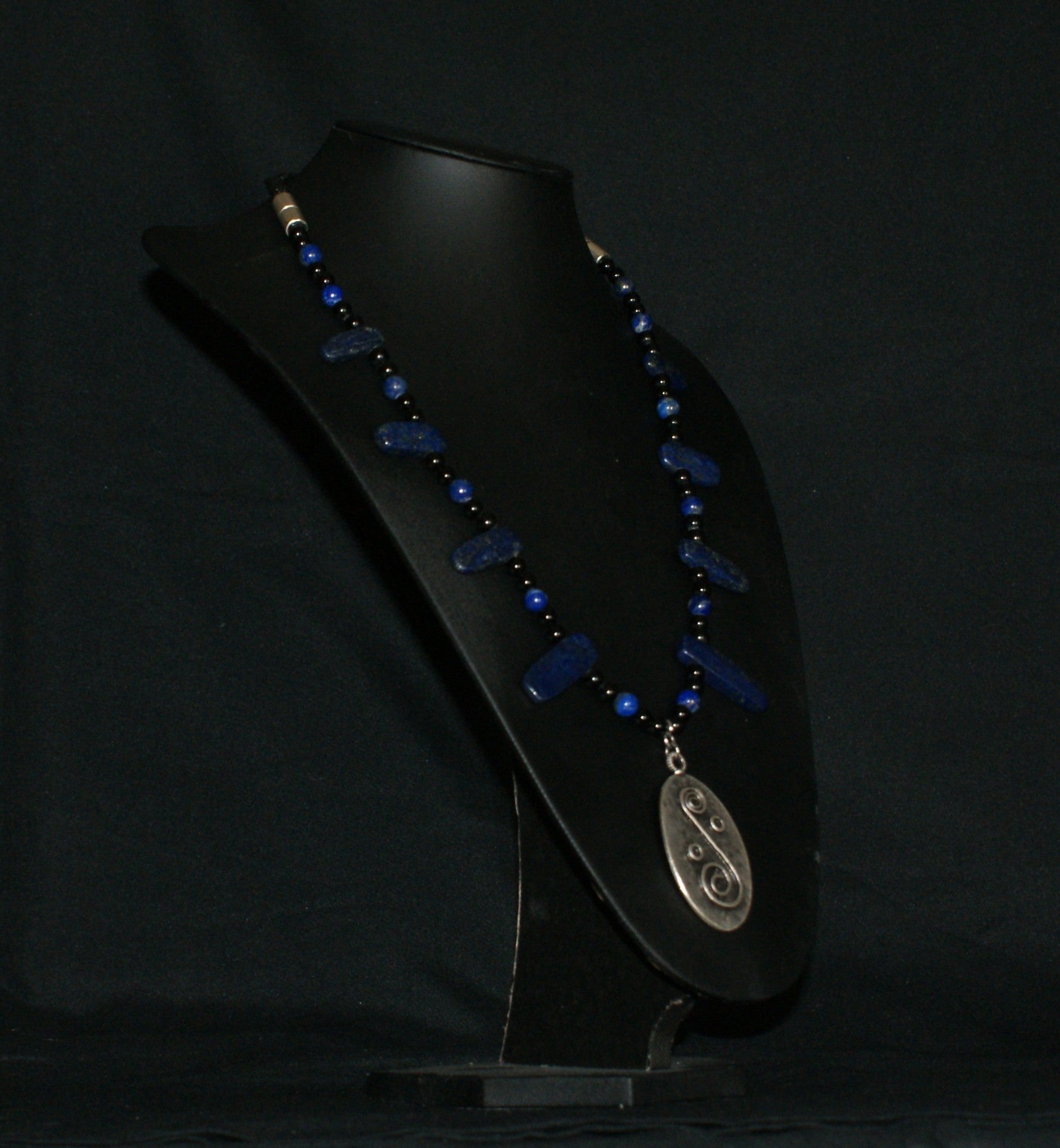 Lapis Lazuli & Spiral Pendant Necklace — One of a Kind