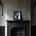 BLUE ASCENSION on rustic dark grey wall