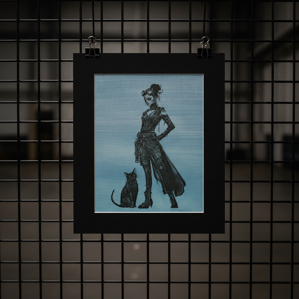 Framed STEEL AND SHADOW print close-up