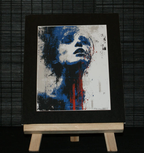 BLUE ASCENSION, Abstract Portrait Art Print, Modern Wall Decor