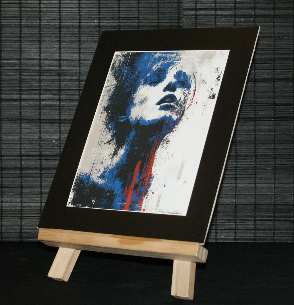 BLUE ASCENSION, Abstract Portrait Art Print, Modern Wall Decor
