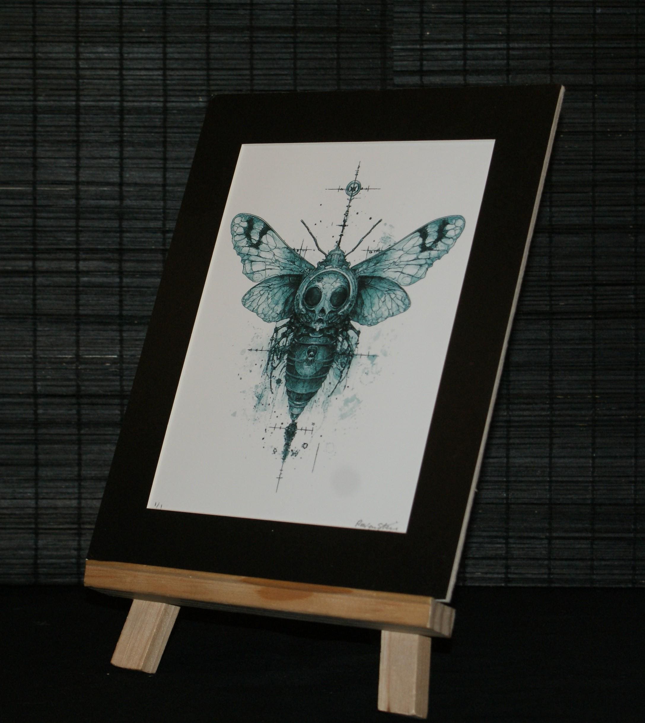 MECHANICAL POLLINATOR, Surreal, Bio mechanical, Cyber goth, science inspired art.