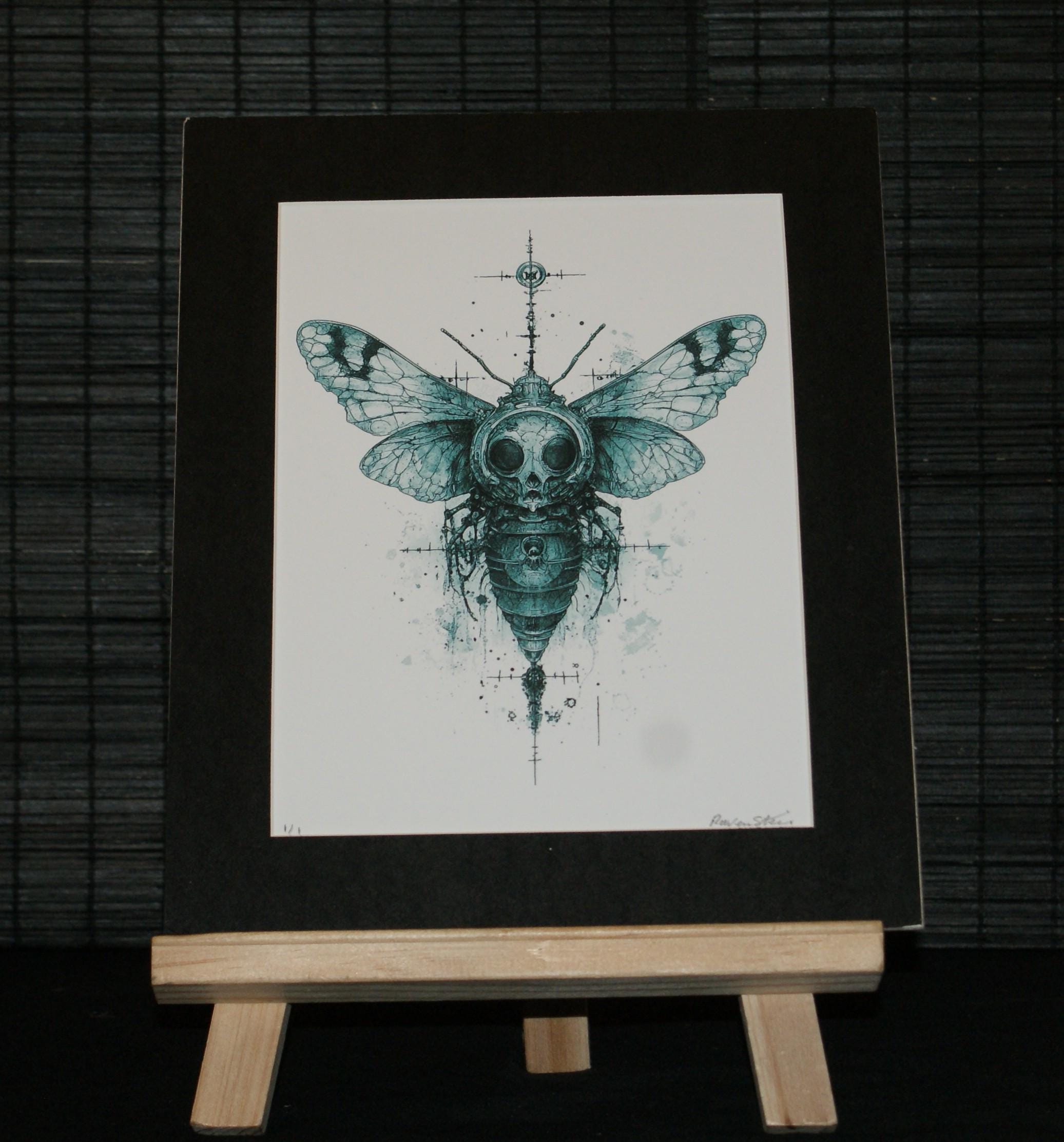 MECHANICAL POLLINATOR, Surreal, Bio mechanical, Cyber goth, science inspired art.