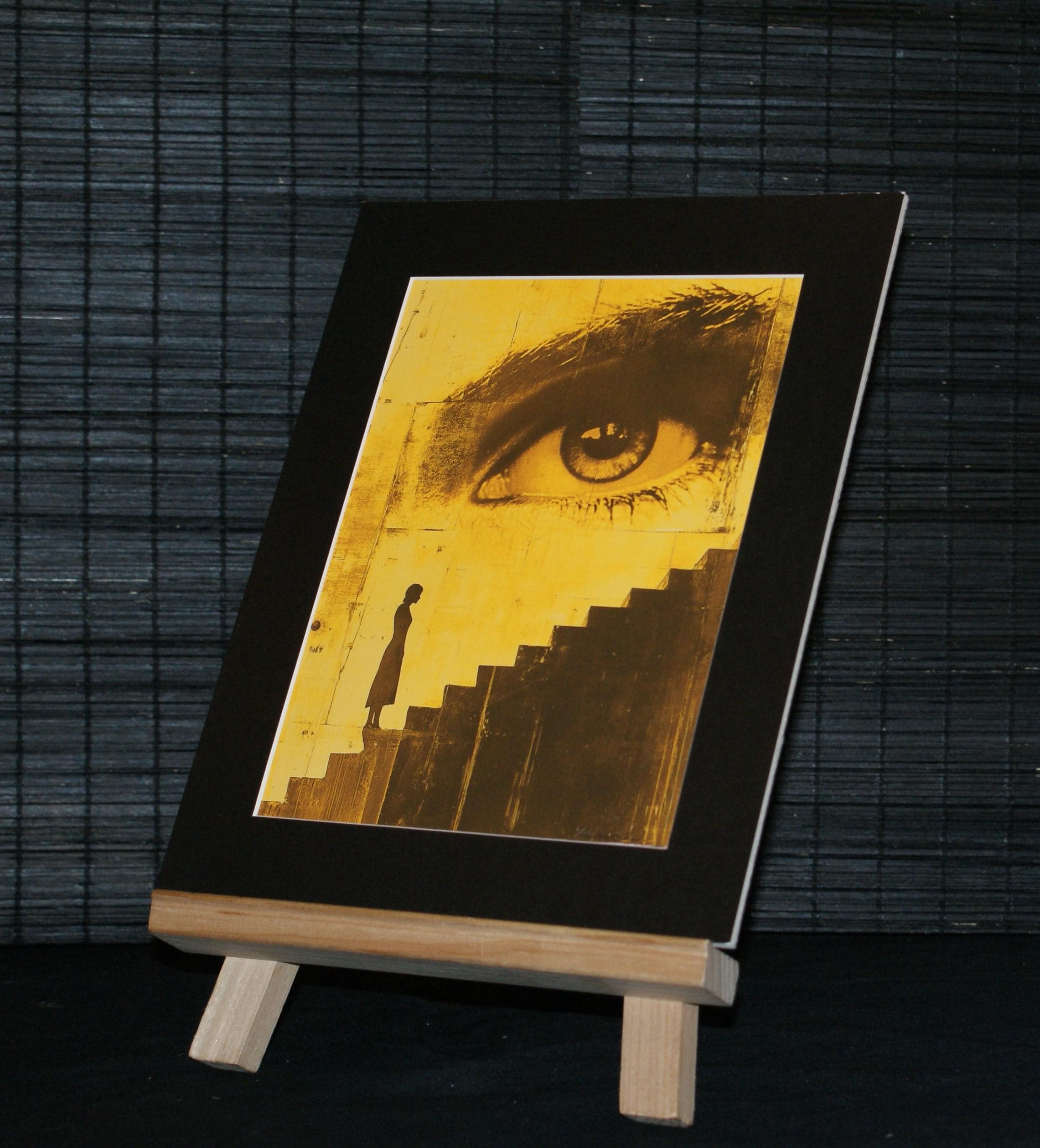 WATCHER on the STAIRS. film-inspired, atmospheric, Giallo influenced art print.