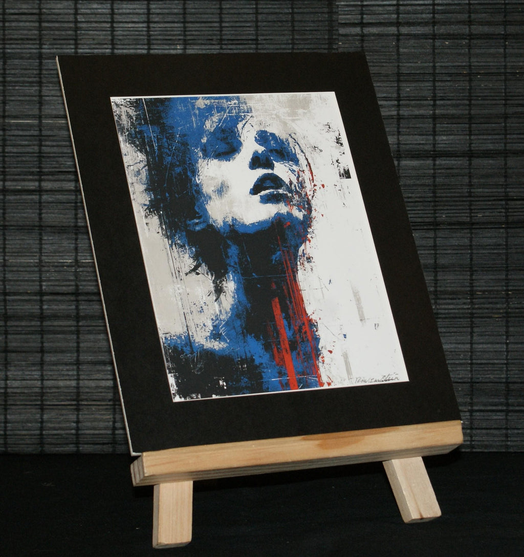 BLUE ASCENSION, Abstract Portrait Art Print, Modern Wall Decor
