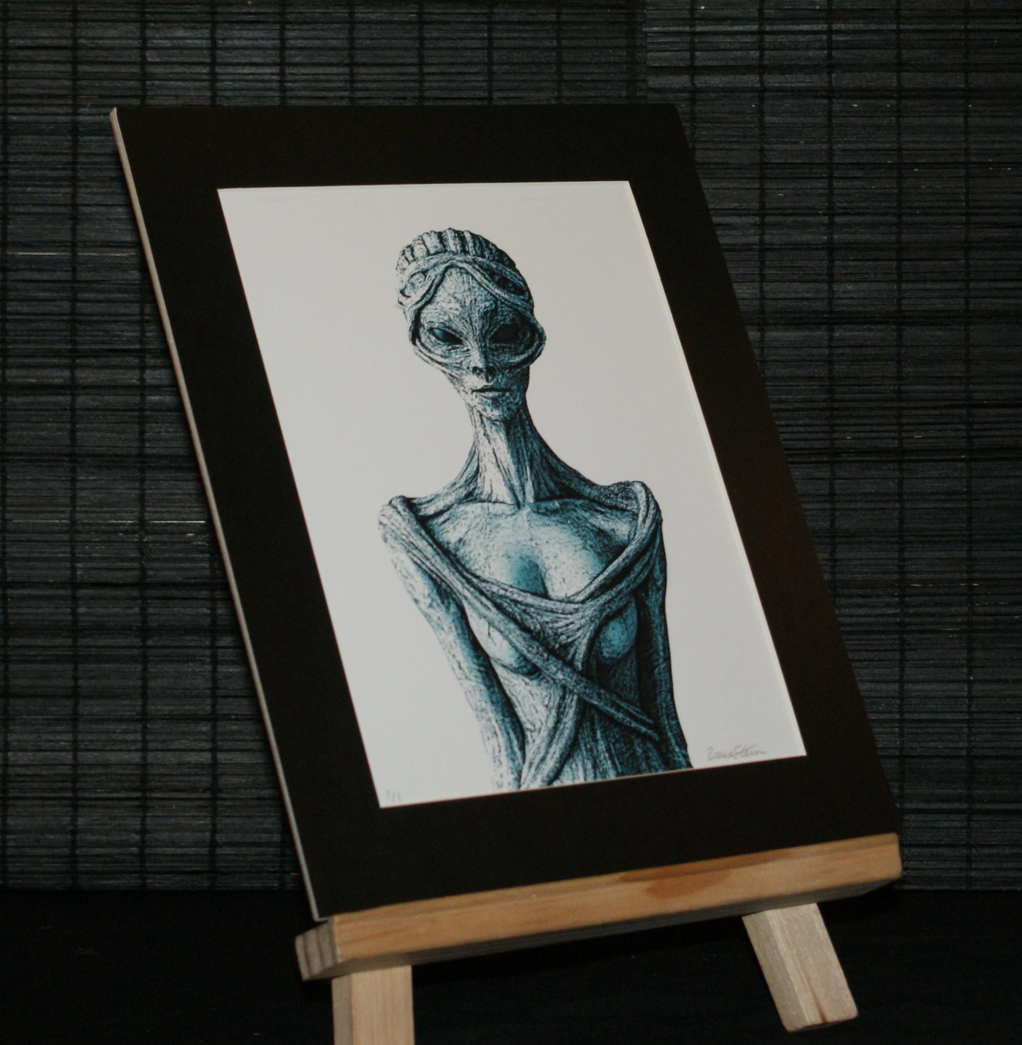 SILENT WATCHER, One of a Kind Sci Fi / Goth Art, Contemporary Artwork, Unique Art.