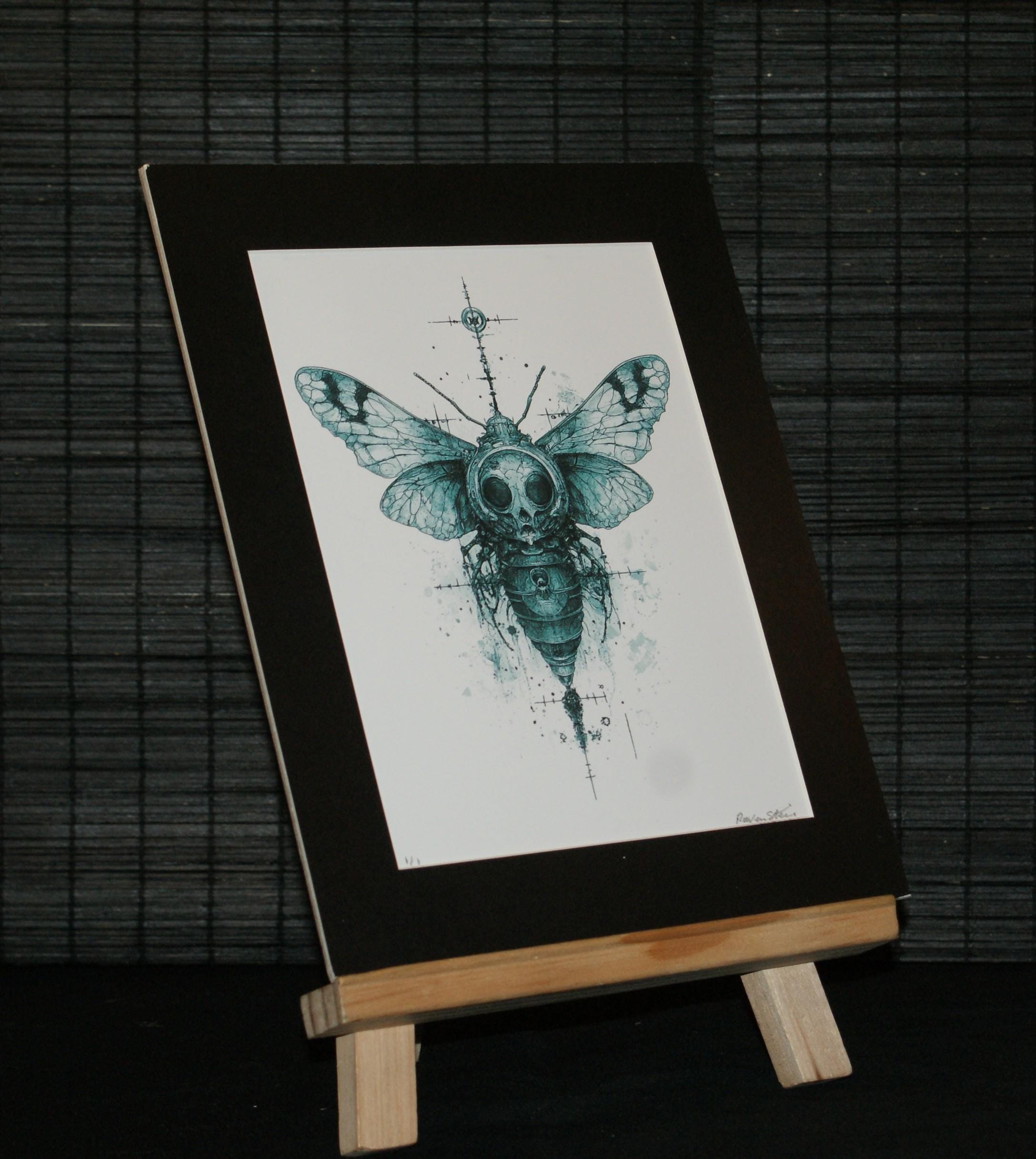 MECHANICAL POLLINATOR, Surreal, Bio mechanical, Cyber goth, science inspired art.