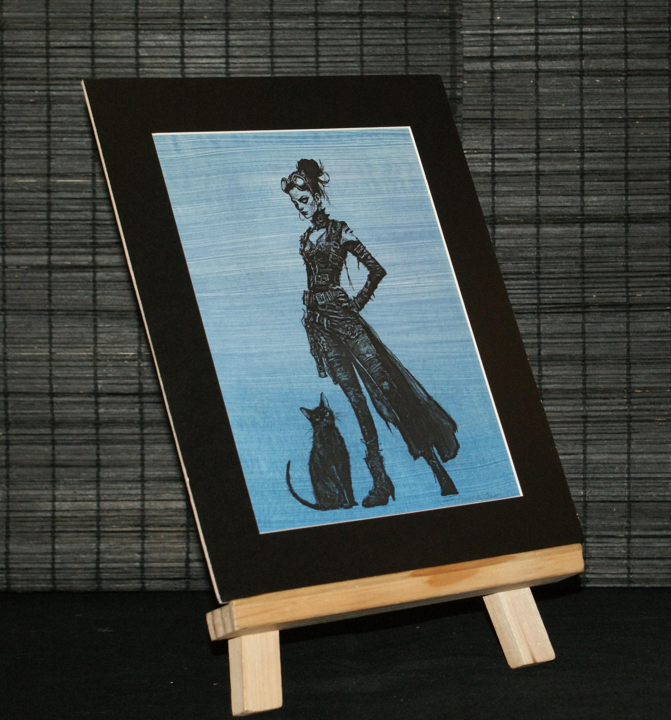 STEEL AND SHADOW, Steam punk, goth, Fantasy art, Mixed Media Print