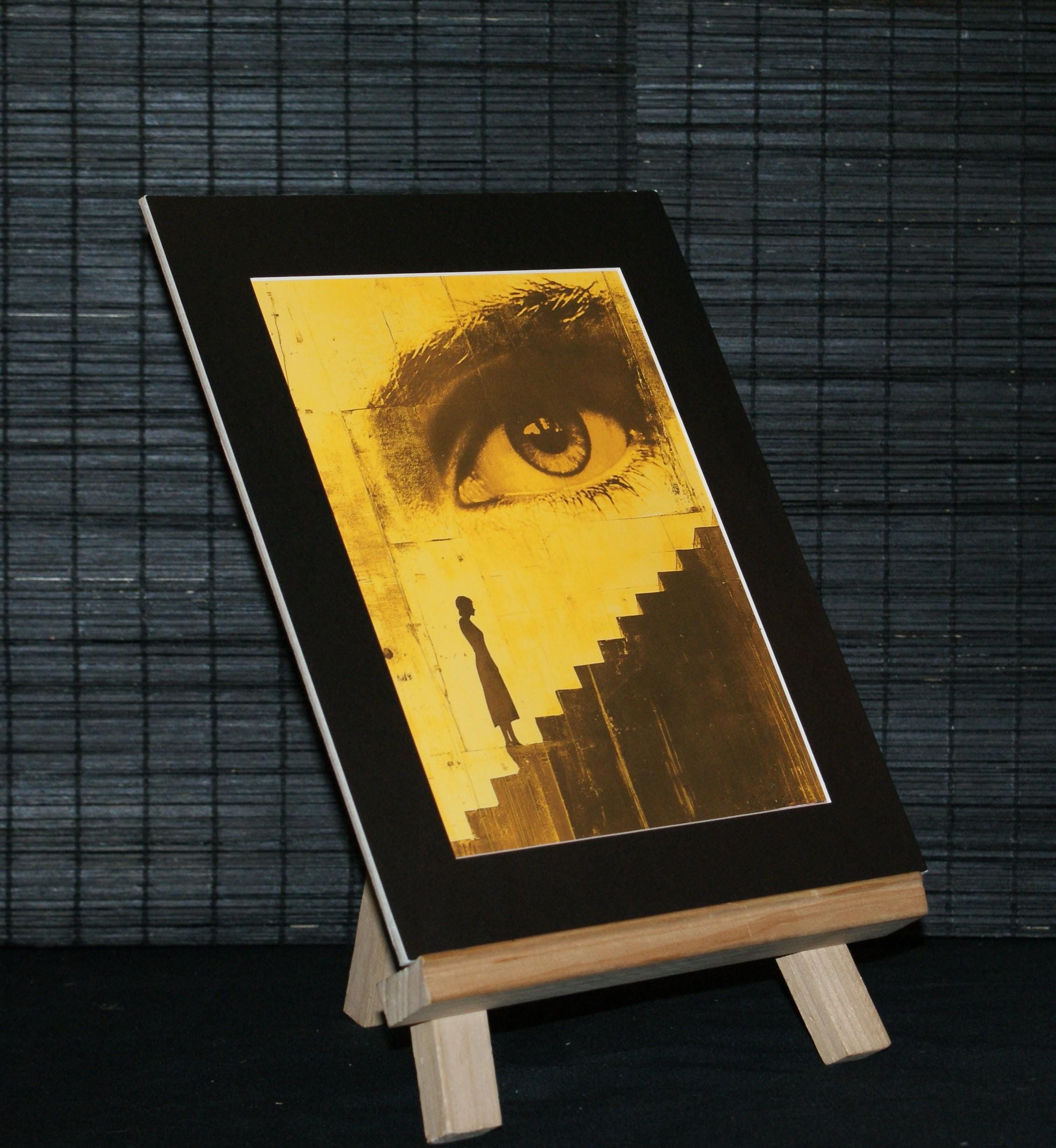 WATCHER on the STAIRS. film-inspired, atmospheric, Giallo influenced art print.