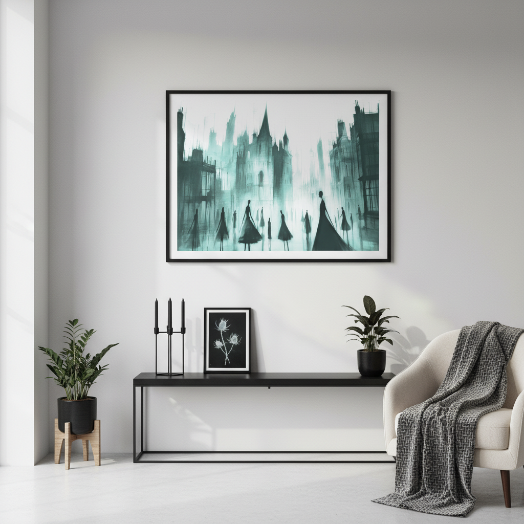 Spectral Cathedral print in light gothic interior